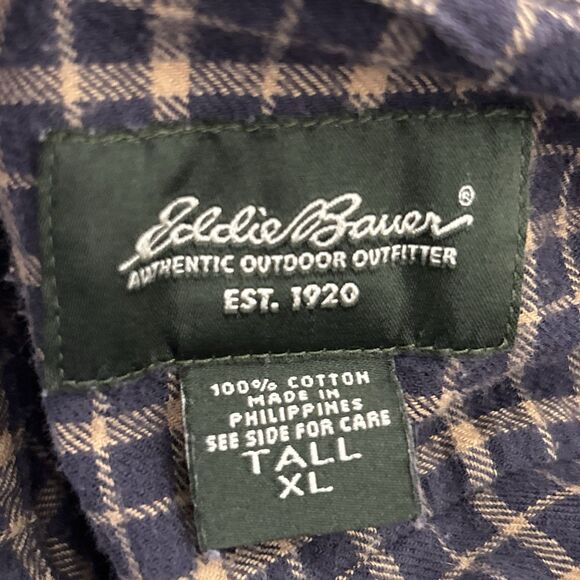 Eddie Bauer Flannel Shirt Mens XLT - Picture 2 of 9